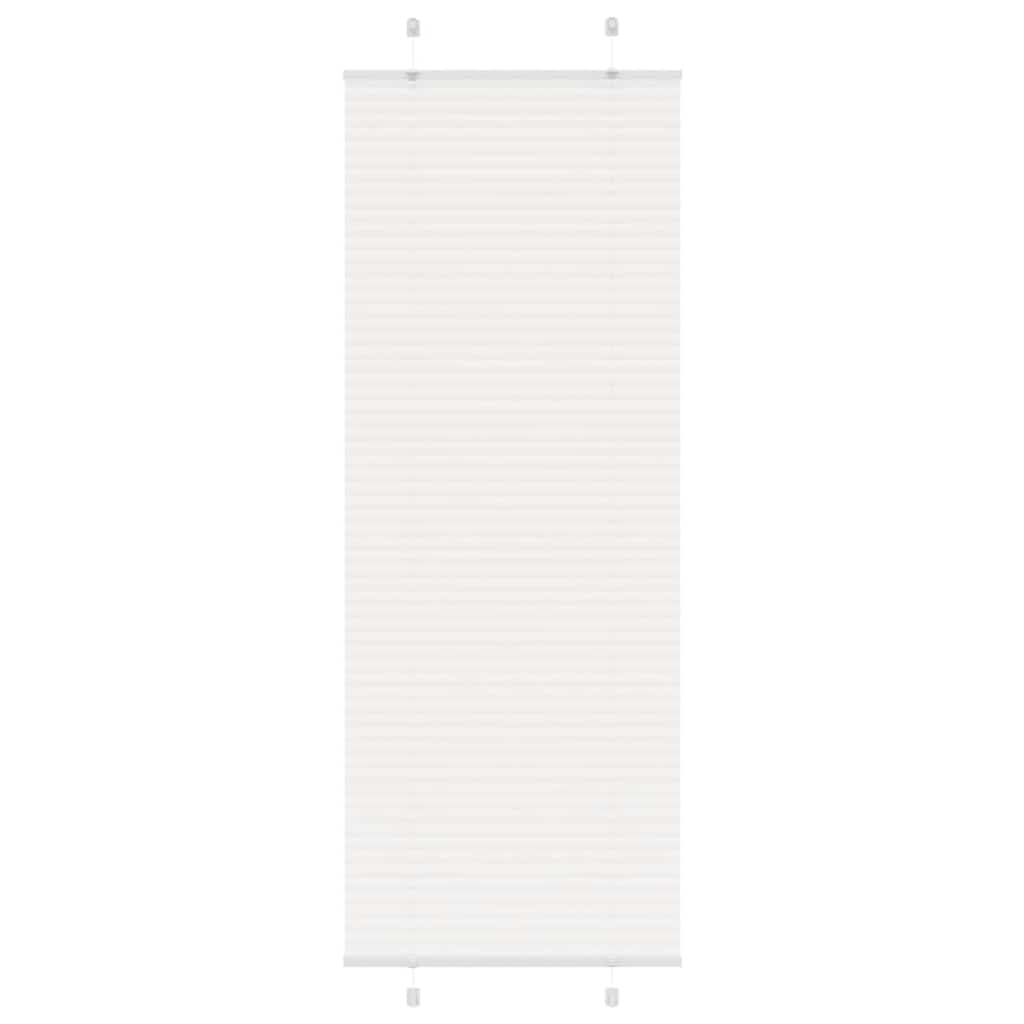 vidaXL Pleated Blind White 70x200 cm Fabric Width 69.4 cm Polyester