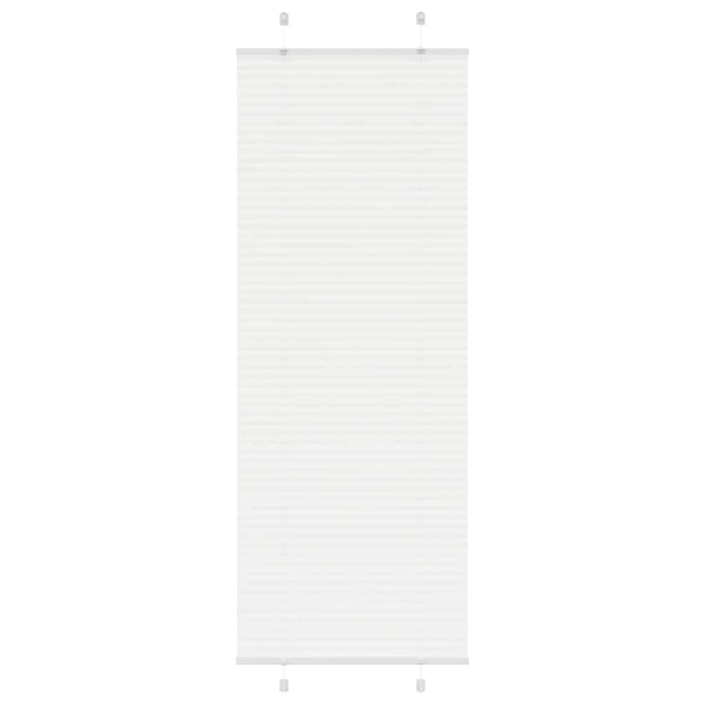 vidaXL Pleated Blind White 75x200 cm Fabric Width 74.4 cm Polyester