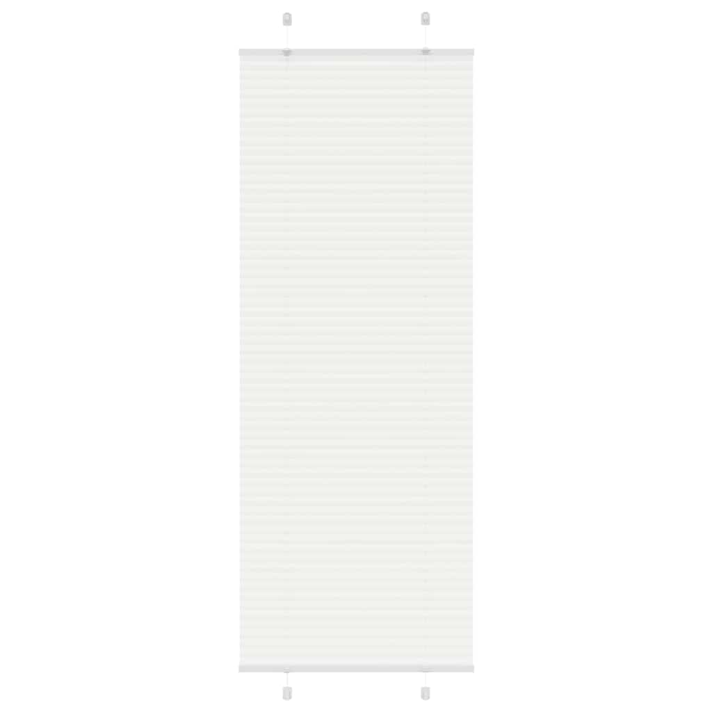 vidaXL Pleated Blind White 80x200 cm Fabric Width 79.4 cm Polyester