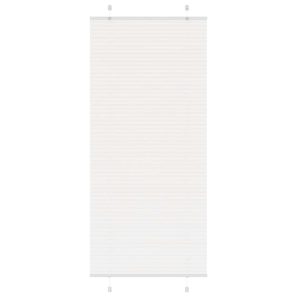 vidaXL Pleated Blind White 85x200 cm Fabric Width 84.4 cm Polyester