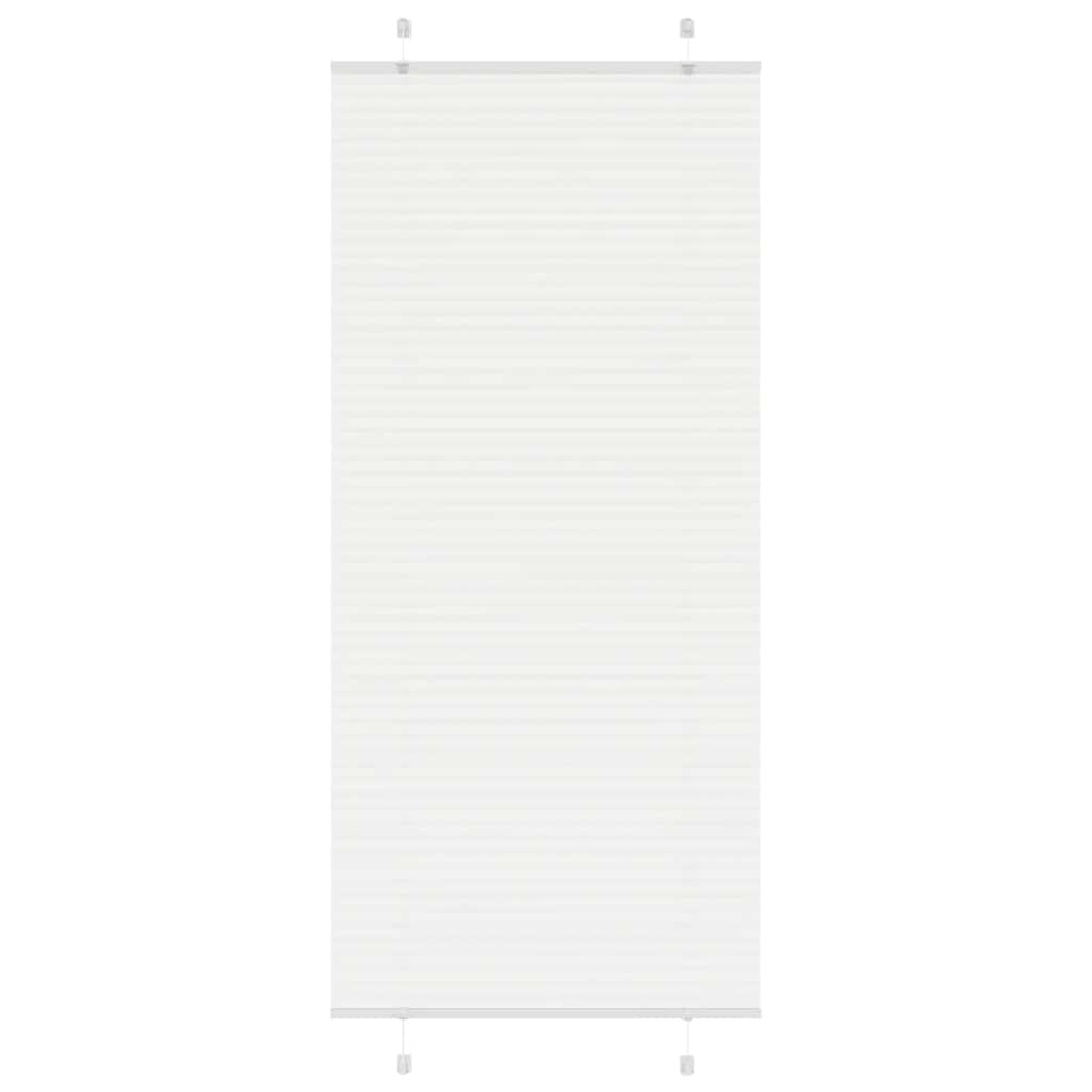 vidaXL Pleated Blind White 95x200 cm Fabric Width 94.4 cm Polyester