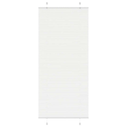 vidaXL Pleated Blind White 95x200 cm Fabric Width 94.4 cm Polyester