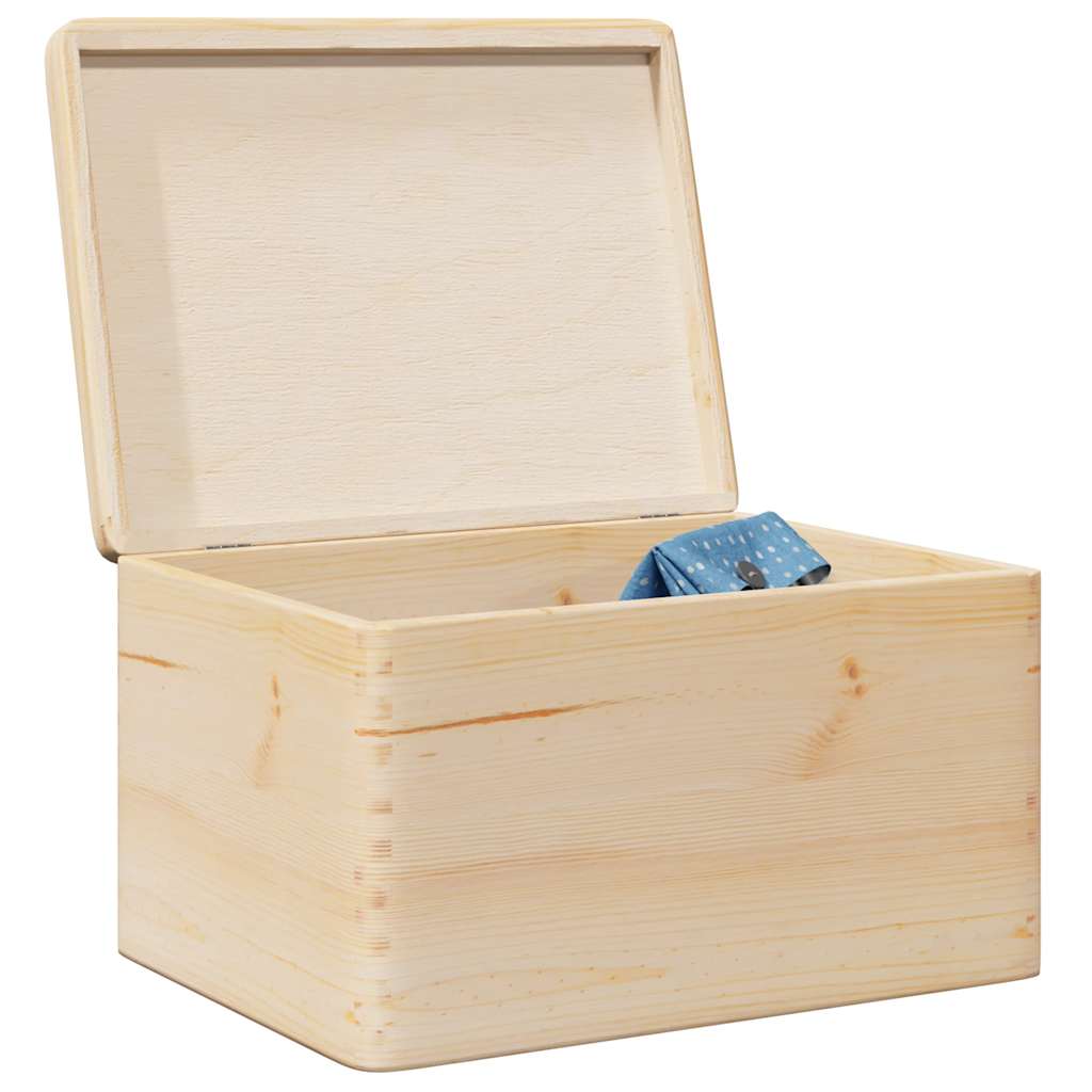 vidaXL Wooden Box with Lid 40x30x23 cm Solid Wood Pine