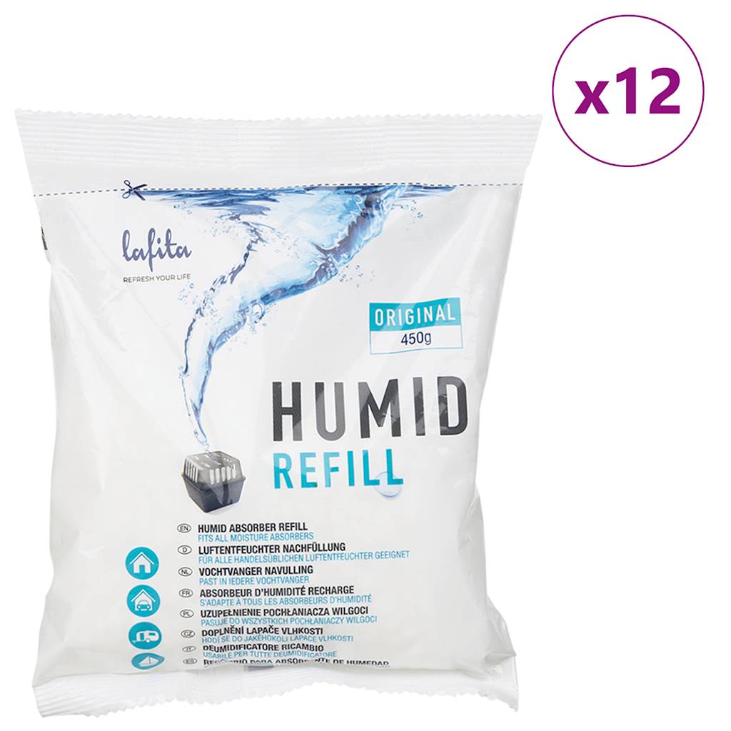 vidaXL Moisture Absorber Refills 12 pcs 450 g