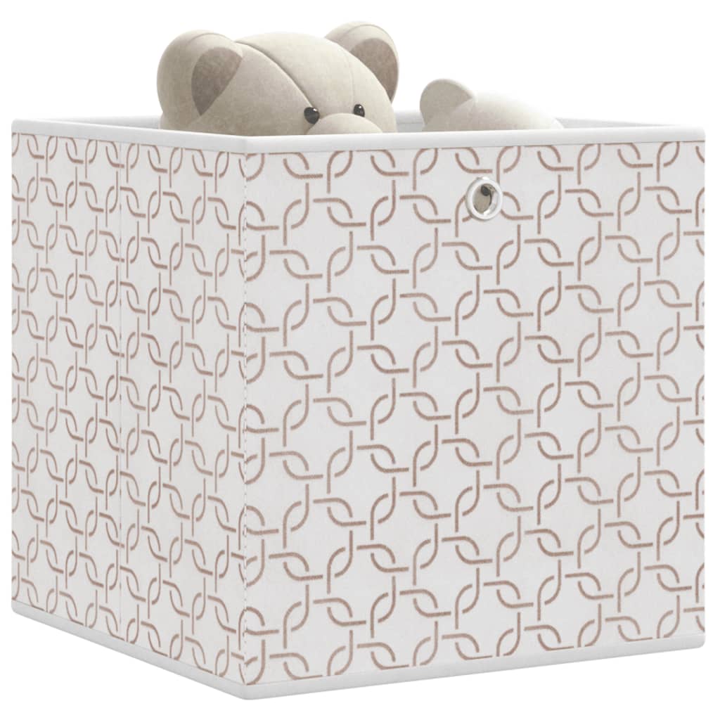 vidaXL Foldable Storage Boxes 4 pcs Cream 32x32x32 cm Non-woven Fabric