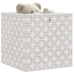 vidaXL Foldable Storage Boxes 4 pcs Cream 32x32x32 cm Non-woven Fabric