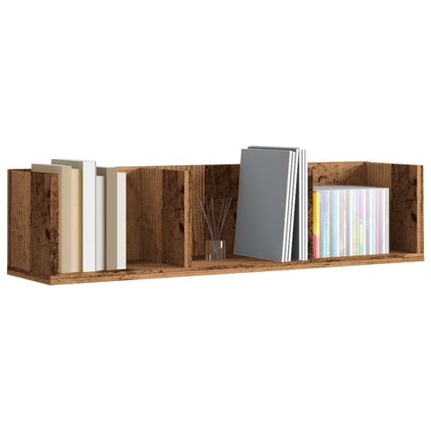 vidaXL CD Wall Shelf Old Wood 75x18x18 cm Engineered Wood