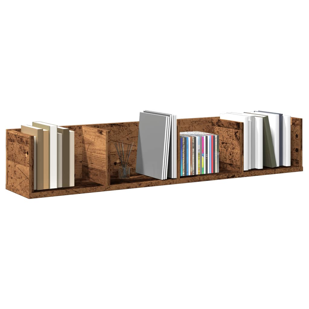 vidaXL CD Wall Shelf Old Wood 100x18x18 cm Engineered Wood