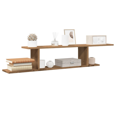 vidaXL Wall-Mounted TV Shelf Artisan Oak 125x18x23 cm Engineered Wood