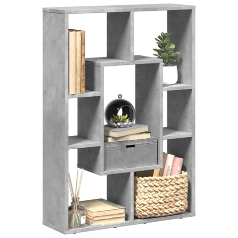 vidaXL Bookcase Concrete Grey 63x20x90 cm Engineered Wood