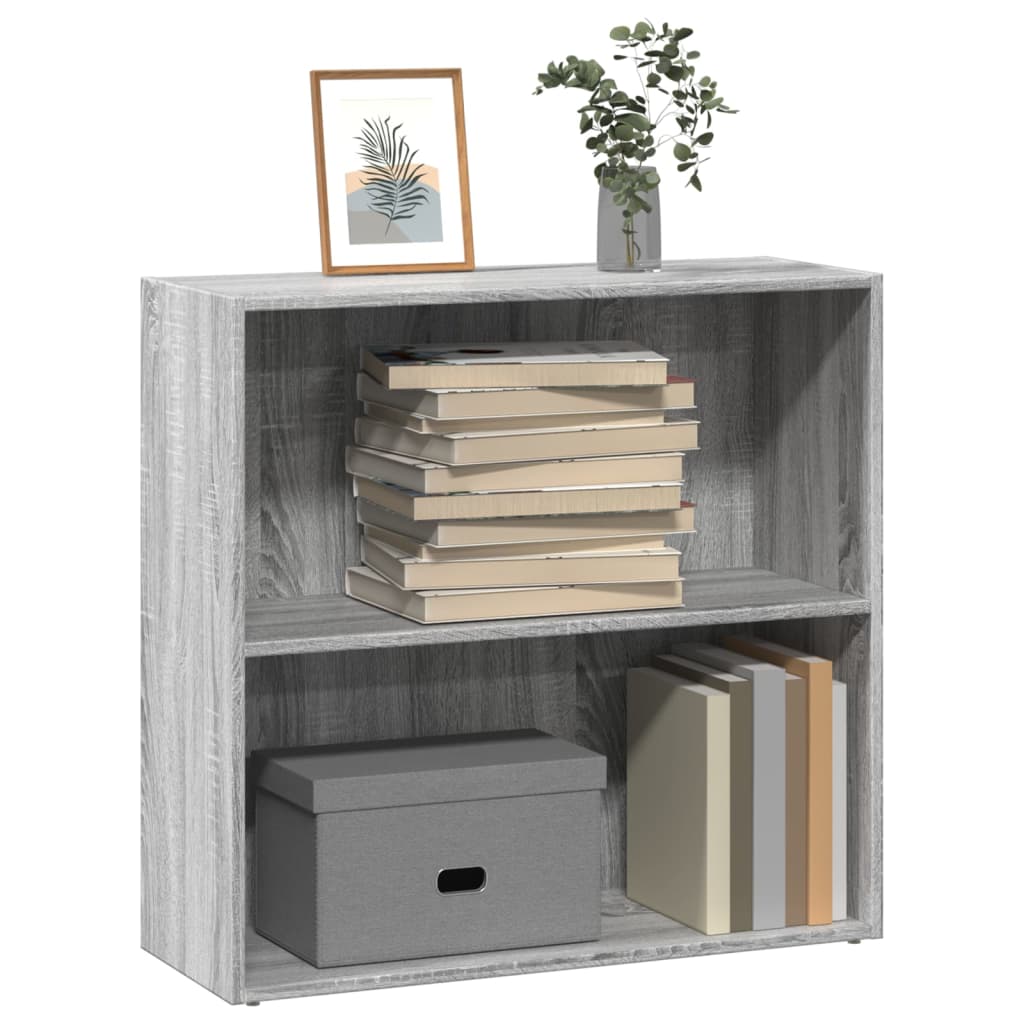 vidaXL Bookcase Grey Sonoma 80x30x77 cm Engineered Wood