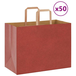 vidaXL Paper Bags 50 pcs with Handles Red 32x17x25 cm