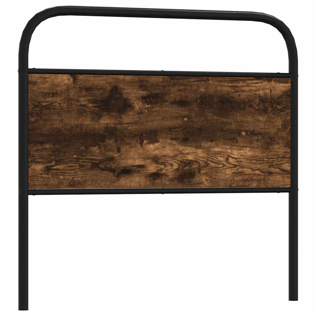 vidaXL Headboard Smoked Oak 90 cm Steel and Engineered Wood