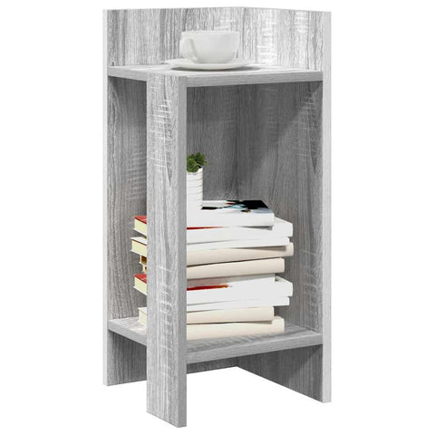 vidaXL Side Table with Shelf Grey Sonoma 25.5x27x60 cm