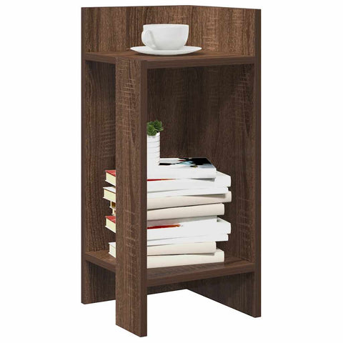 vidaXL Side Table with Shelf Brown Oak 25.5x27x60 cm