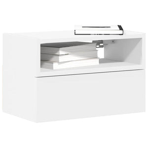 vidaXL Wall-mounted Bedside Cabinet White 45x26x28.5 cm