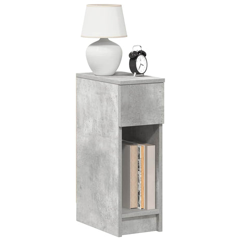 vidaXL Bedside Cabinet with Drawer Concrete Grey 20x36x60 cm