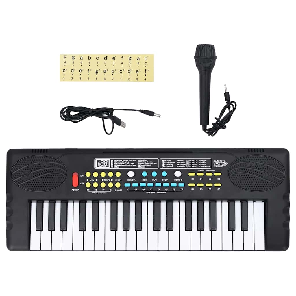 vidaXL 37 Keys Piano Electric Keyboard with Microphone for Kids