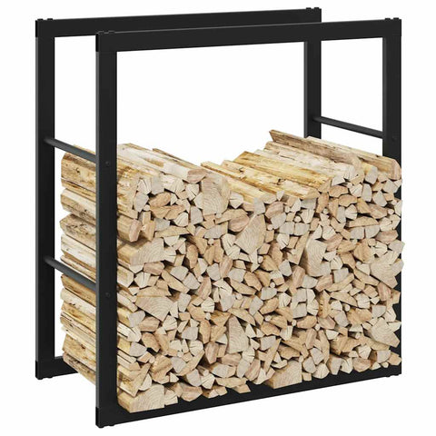 vidaXL Firewood Rack Black 55x30x61 cm Steel