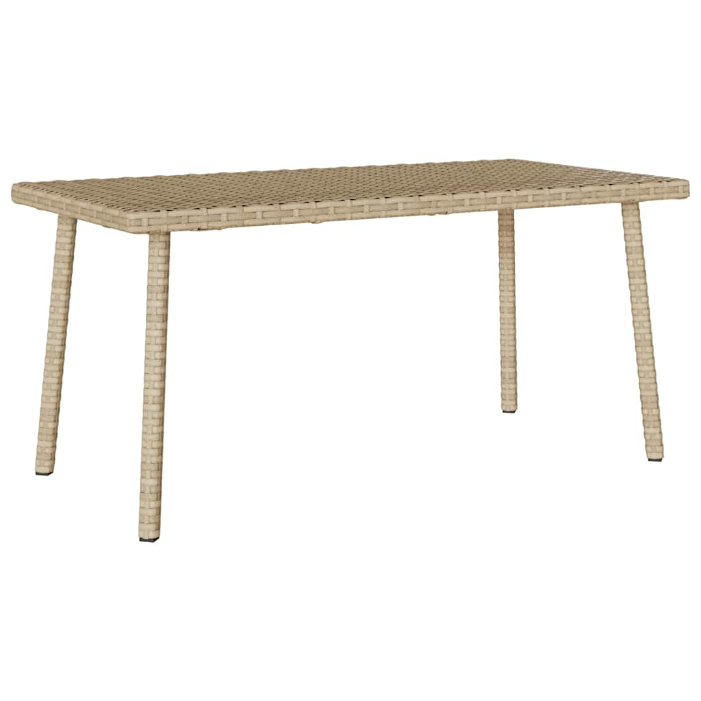 vidaXL Garden Coffee Table Rectangular Beige 80x40x37 cm Poly Rattan