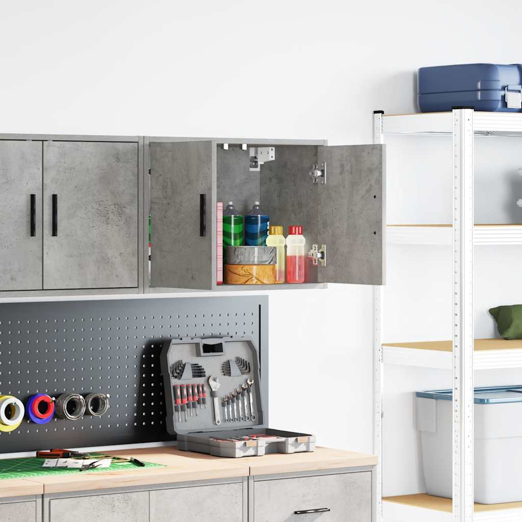 vidaXL Garage Wall Cabinet Concrete Grey Engineered Wood