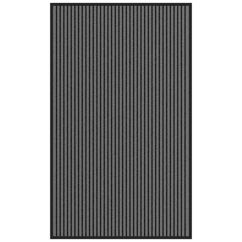 vidaXL Doormat Stripe Black and Grey 90x150 cm