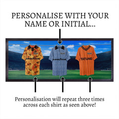 Retro Hanging Football Shirts - Personalised Bar Runner
