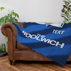 The Addicks 1991 Away Shirt - Personalised Retro Fleece Blanket 150cm X 150cm
