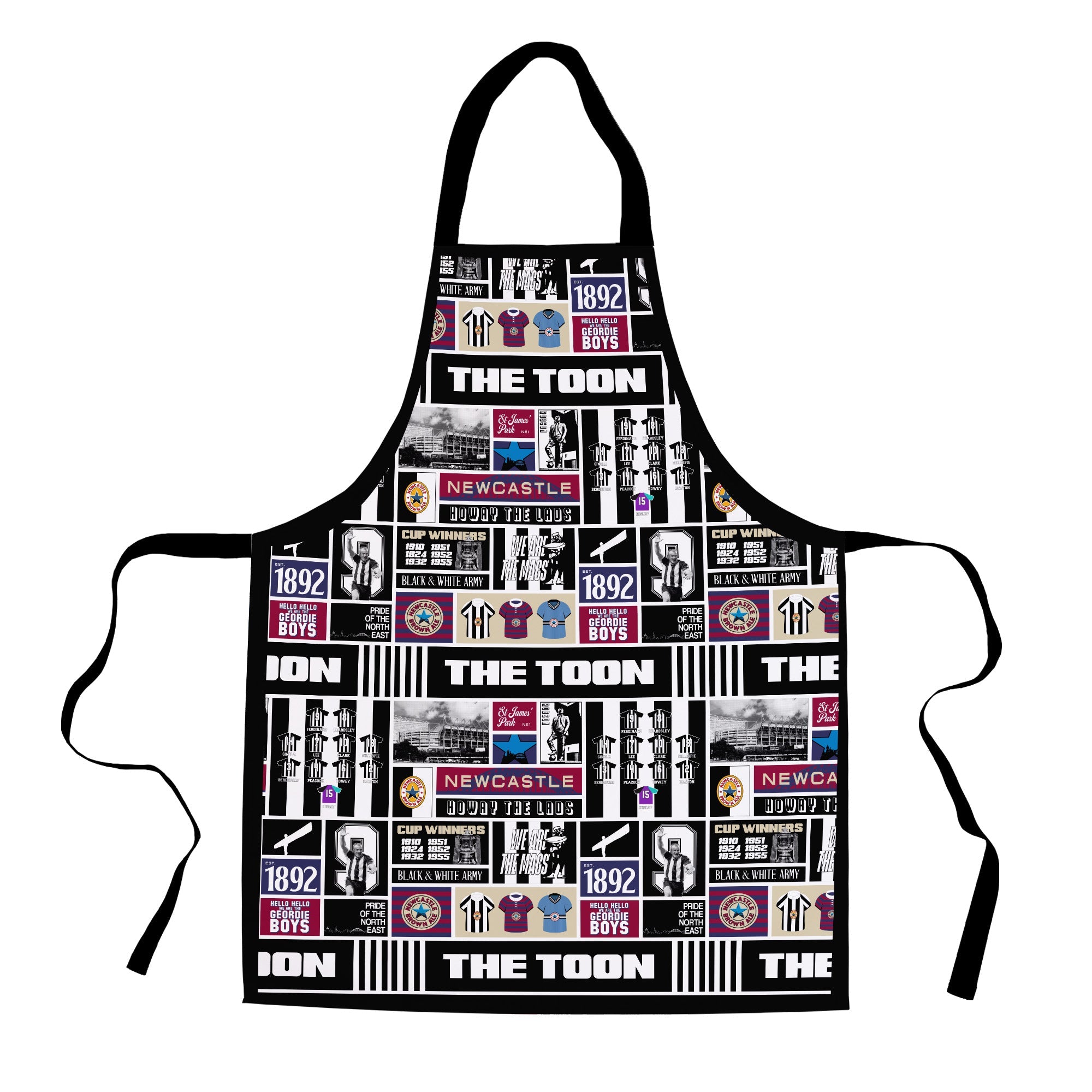Newcastle History Montage - Retro Football Adults Apron