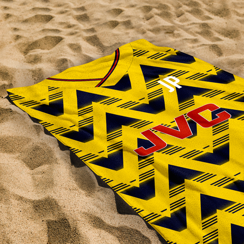Arsenal FC - 1992 Away Shirt - Personalised Vintage Beach Towel