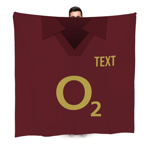 The Gooners 2005 Home Shirt - Personalised Retro Fleece Blanket 150cm X 150cm