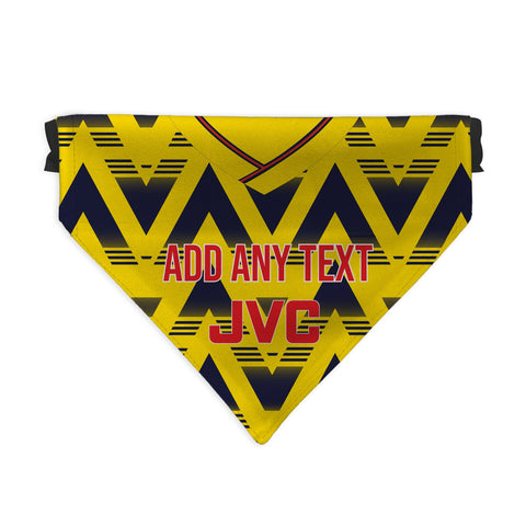 The Gooners 1992 Away Retro Shirt - Personalised Pet Bandana - 4 Sizes