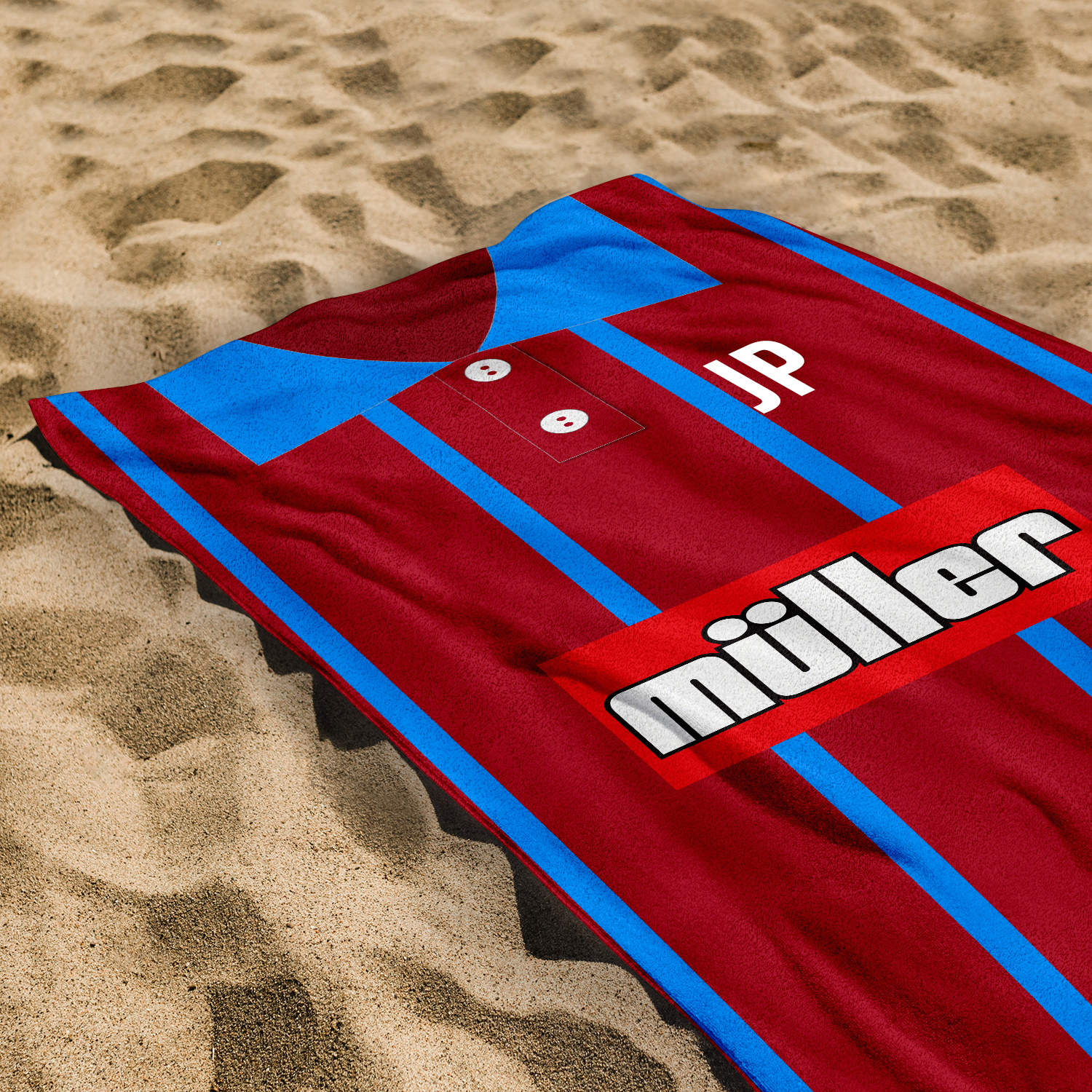 Aston Villa - 1993 - Home Shirt - Personalised Vintage Beach Towel