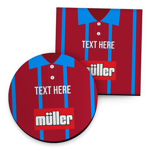 Aston Villa 1993 Home Shirt - Personalised Drink Coaster - Square Or Circle