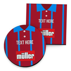 Aston Villa 1993 Home Shirt - Personalised Drink Coaster - Square Or Circle