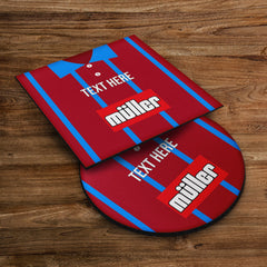 Aston Villa 1993 Home Shirt - Personalised Drink Coaster - Square Or Circle