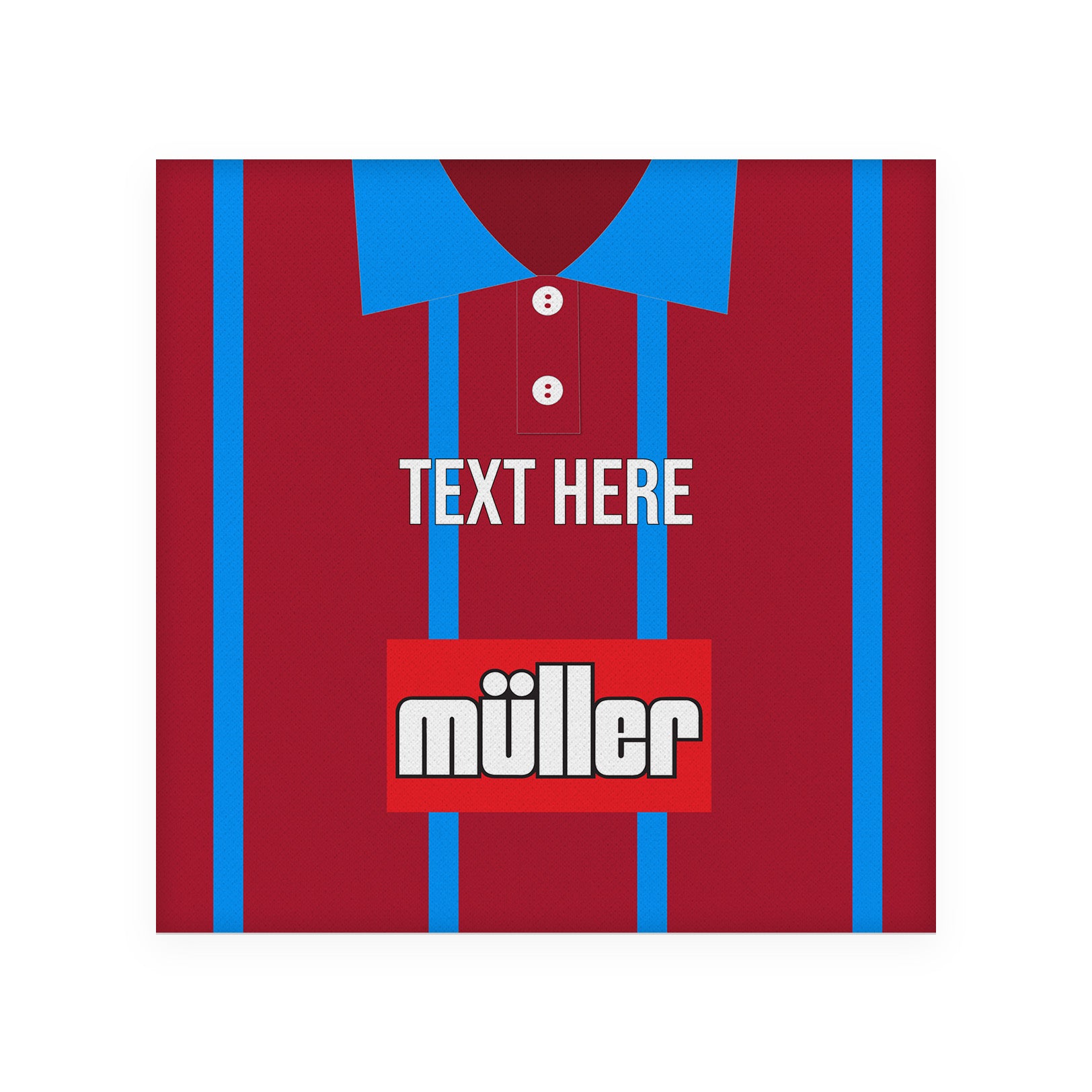 Aston Villa 1993 Home Shirt - Personalised Drink Coaster - Square Or Circle