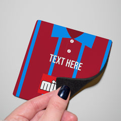 Aston Villa 1993 Home Shirt - Personalised Drink Coaster - Square Or Circle