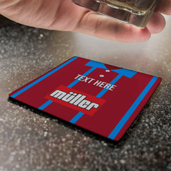 Aston Villa 1993 Home Shirt - Personalised Drink Coaster - Square Or Circle