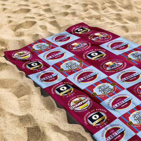 Aston Villa - Football Legends - Microfibre Beach Towel - 150cm x 75cm