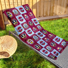 Aston Villa - Football Legends - Microfibre Beach Towel - 150cm x 75cm