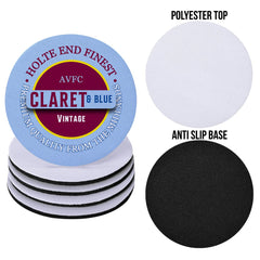 Holte Enders Claret and Blue - Football Coaster - Square Or Circle