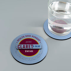 Holte Enders Claret and Blue - Football Coaster - Square Or Circle