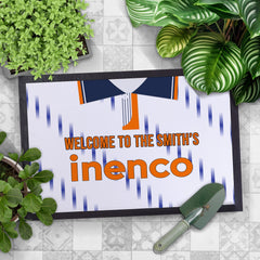 Blackpool 1991 Away Shirt - Personalised Retro Door Mat - 60cm x 40cm