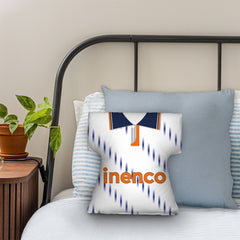 Blackpool - 1991 Away Shirt - Personalised Retro Shirt Cushion