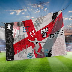 England Retro Collage - Personalised 5ft x 3ft Fabric Banner