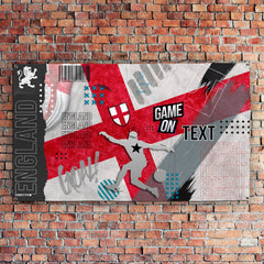 England Retro Collage - Personalised 5ft x 3ft Fabric Banner