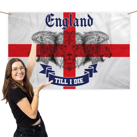 St George - England Till I Die - Roaring Lions - 5 X 3 Banner