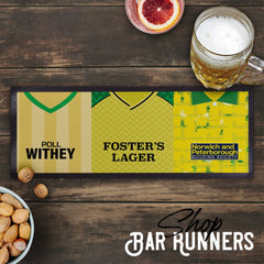Personalised Norwich- Retro Football Shirts - Bar Runner
