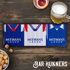 Personalised Rangers - Style 1 - Retro Football Shirts - Bar Runner